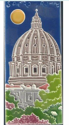 FORMELLA CERAMICA BASILICA DI SAN PIETRO