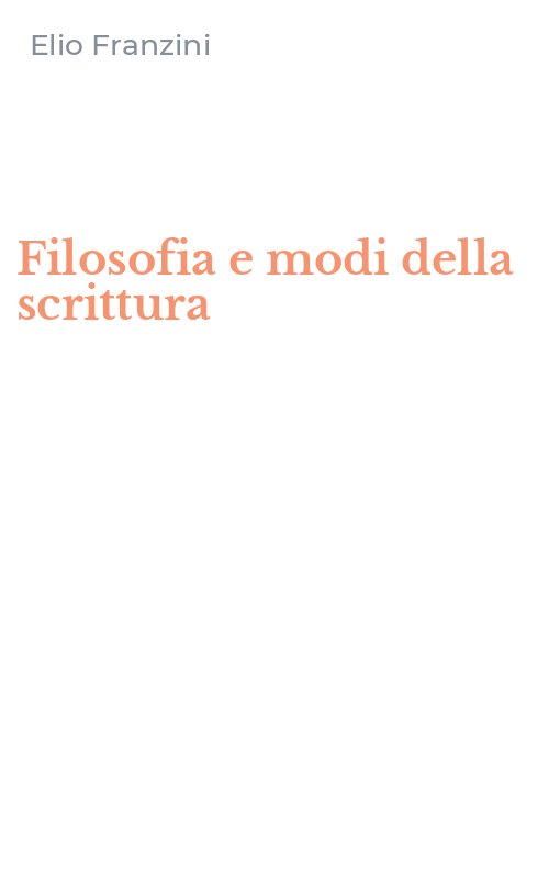 Filosofia e modi della scrittura