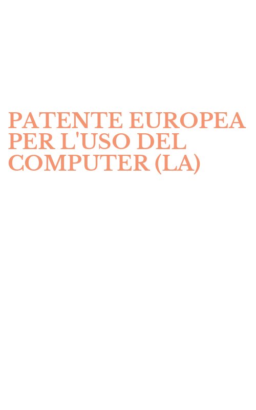 PATENTE EUROPEA PER L'USO DEL COMPUTER (LA)