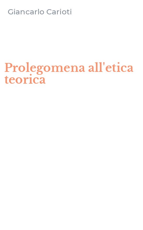 Prolegomena all'etica teorica
