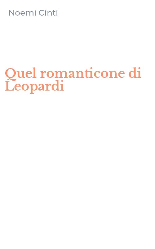 Quel romanticone di Leopardi