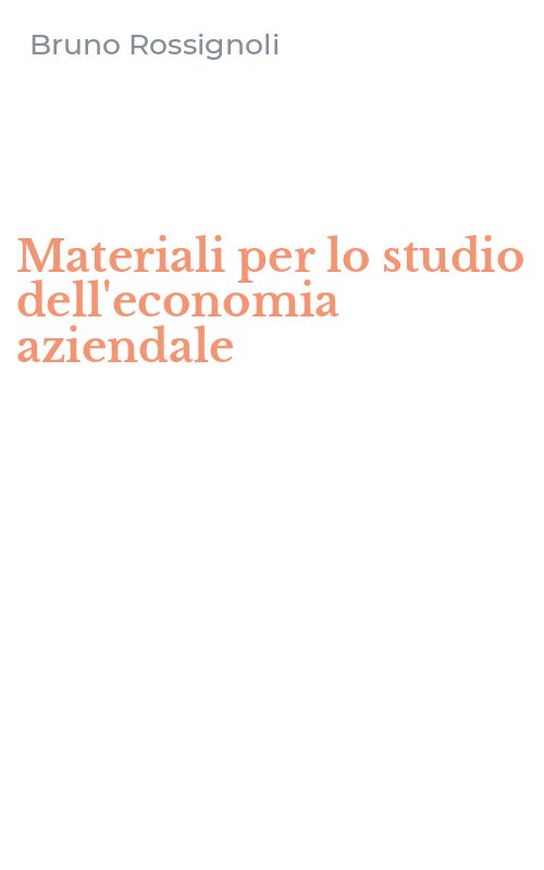 Materiali per lo studio dell'economia aziendale
