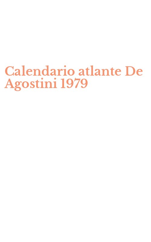 Calendario atlante De Agostini 1979