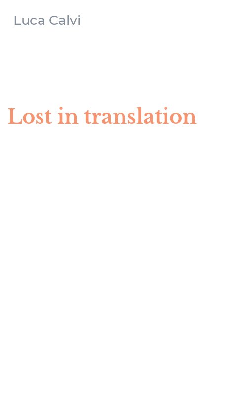 Lost in translation