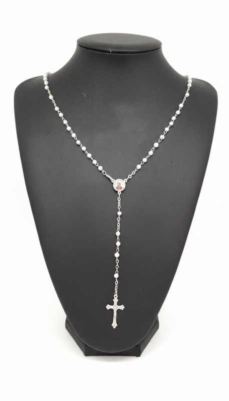 ROSARIO IMITAZIONE PERLA 4mm LEONE XIV