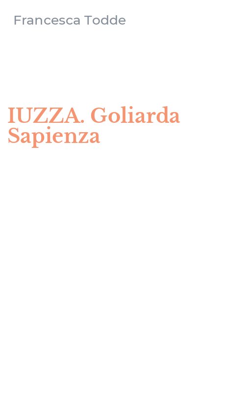 IUZZA. Goliarda Sapienza