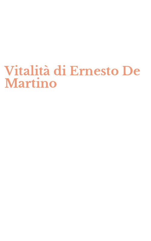 Vitalità di Ernesto De Martino