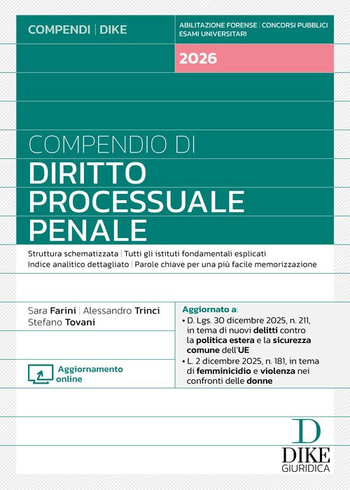 Compendio di diritto processuale penale 2026