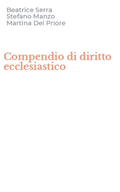 Compendio di diritto ecclesiastico Beatrice Serra Stefano Manzo