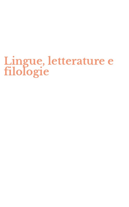Lingue, letterature e filologie
