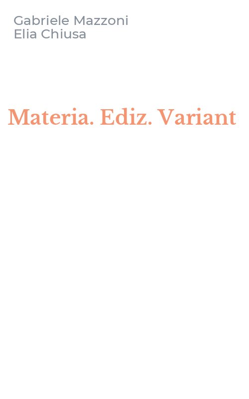 Materia. Ediz. Variant