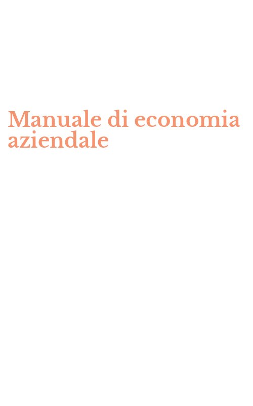 Manuale di economia aziendale