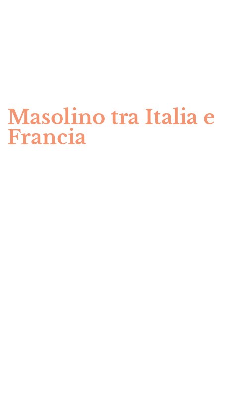 Masolino tra Italia e Francia
