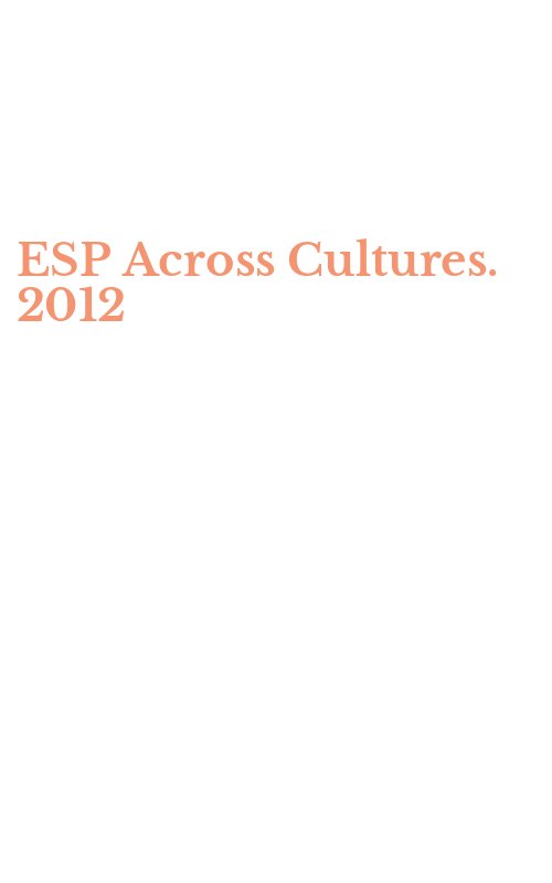 ESP Across Cultures. 2012