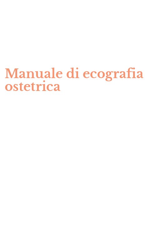 Manuale di ecografia ostetrica