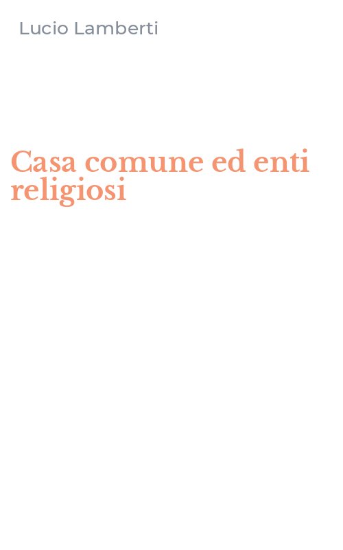 Casa comune ed enti religiosi