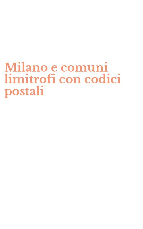 Milano e comuni limitrofi con codici postali