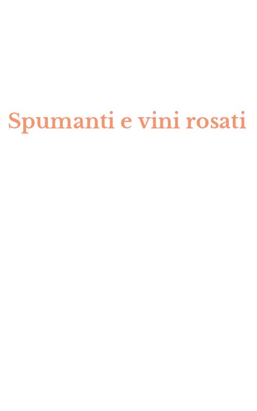 Spumanti e vini rosati
