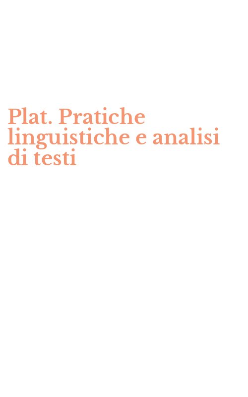 Plat. Pratiche linguistiche e analisi di testi