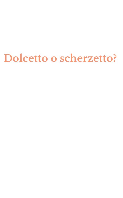 Dolcetto o scherzetto?