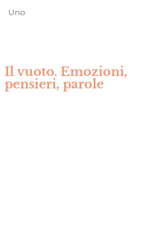 Il vuoto. Emozioni, pensieri, parole