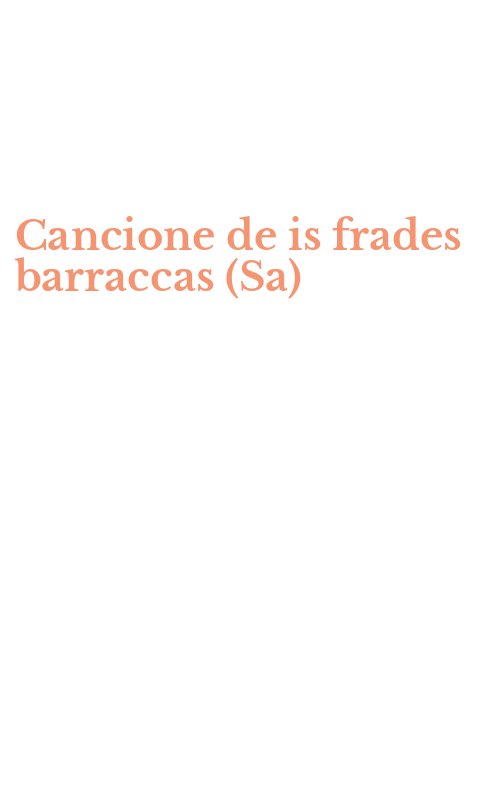 Cancione de is frades barraccas (Sa)