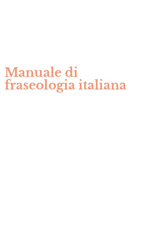 Manuale di fraseologia italiana