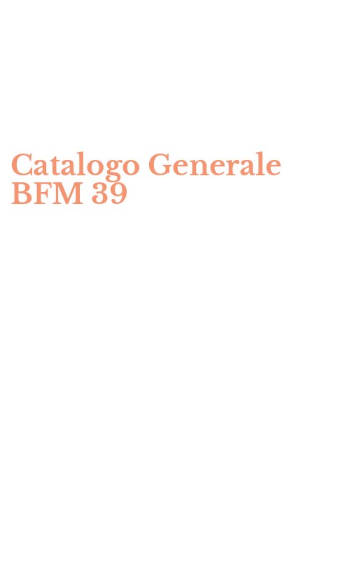 Catalogo Generale BFM 39
