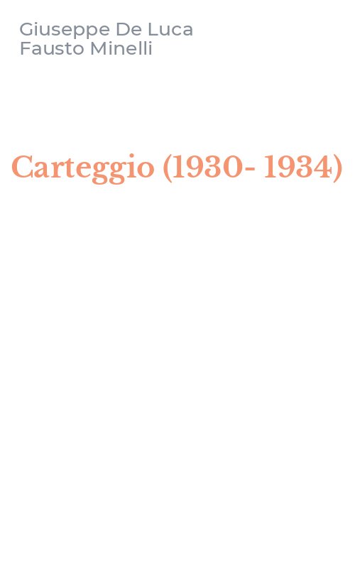 Carteggio (1930-1934)