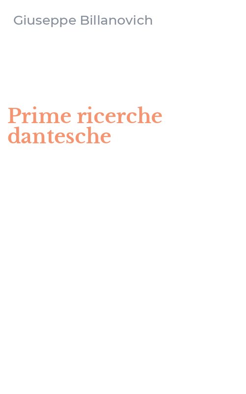 Prime ricerche dantesche