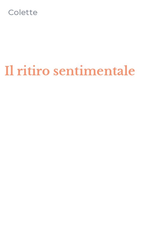 Il ritiro sentimentale
