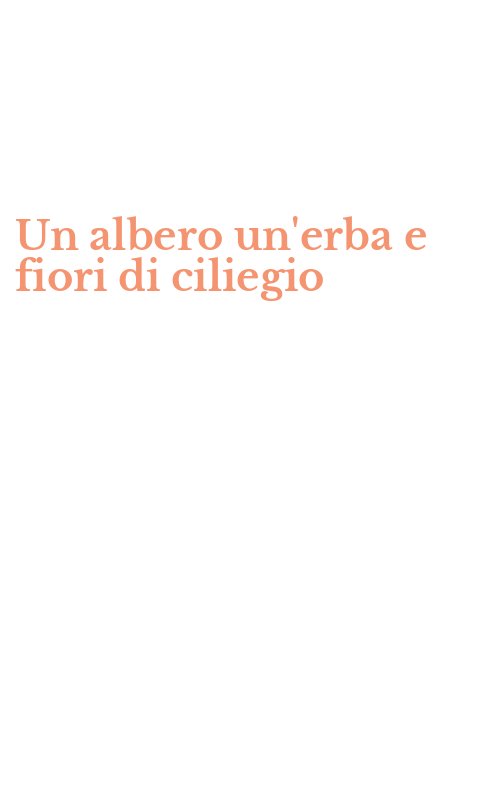 Un albero un'erba e fiori di ciliegio