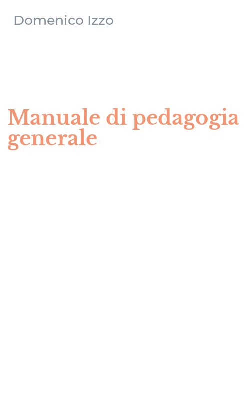 Manuale di pedagogia generale
