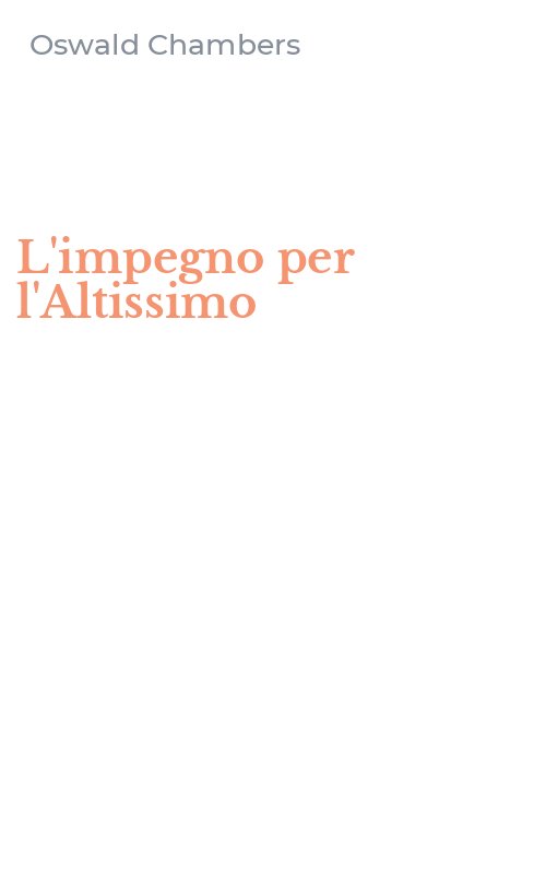 L'impegno per l'Altissimo