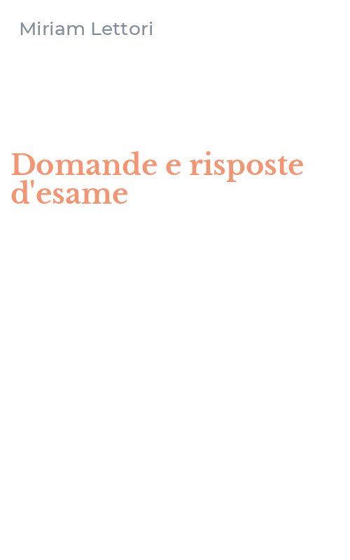 Domande e risposte d'esame