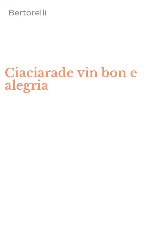 Ciaciarade vin bon e alegria