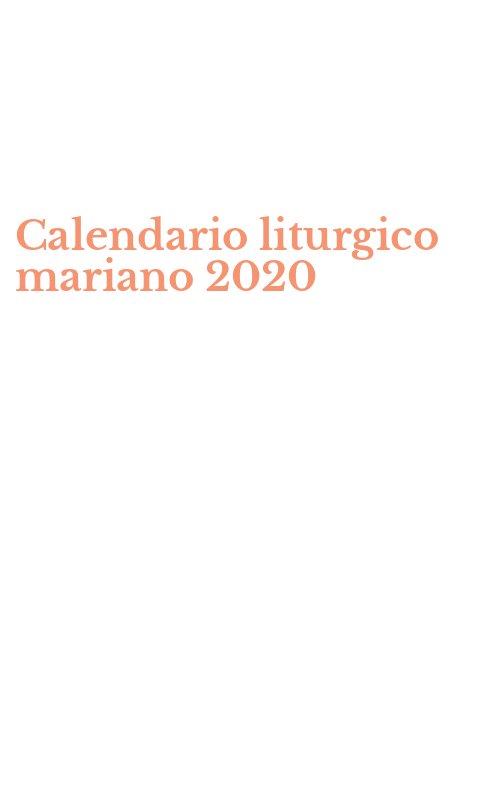 Calendario liturgico mariano 2020