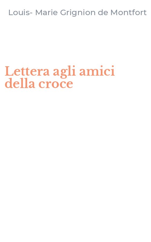 Lettera agli amici della croce