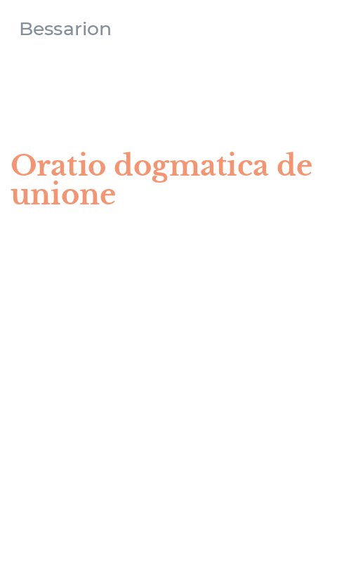Oratio dogmatica de unione