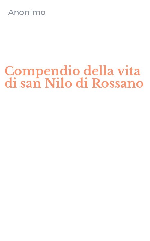 Compendio della vita di san Nilo di Rossano