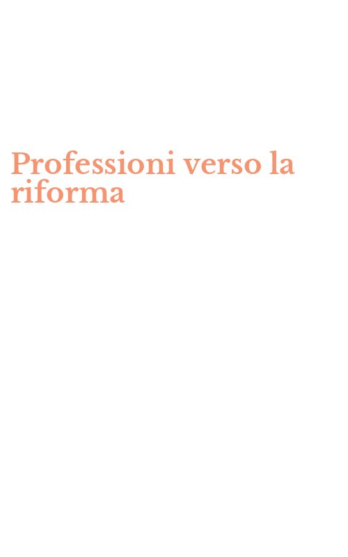 Professioni verso la riforma