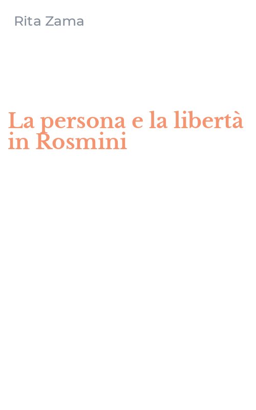 La persona e la libertà in Rosmini