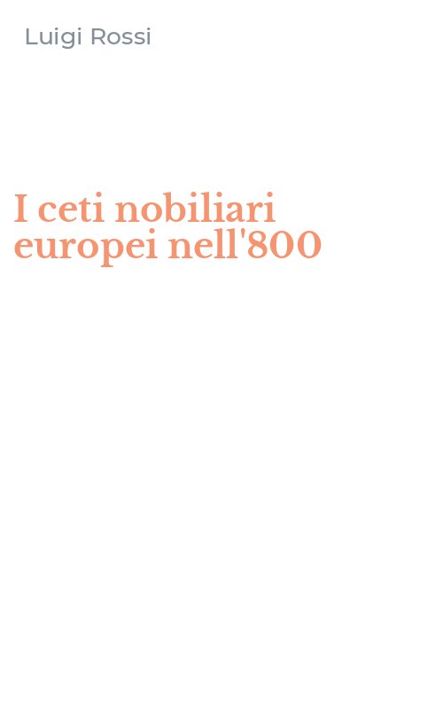 I ceti nobiliari europei nell'800