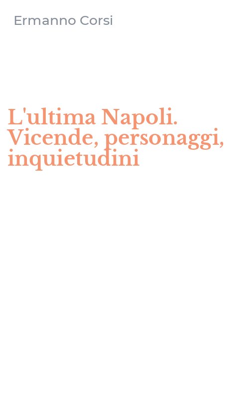 L'ultima Napoli. Vicende, personaggi, inquietudini