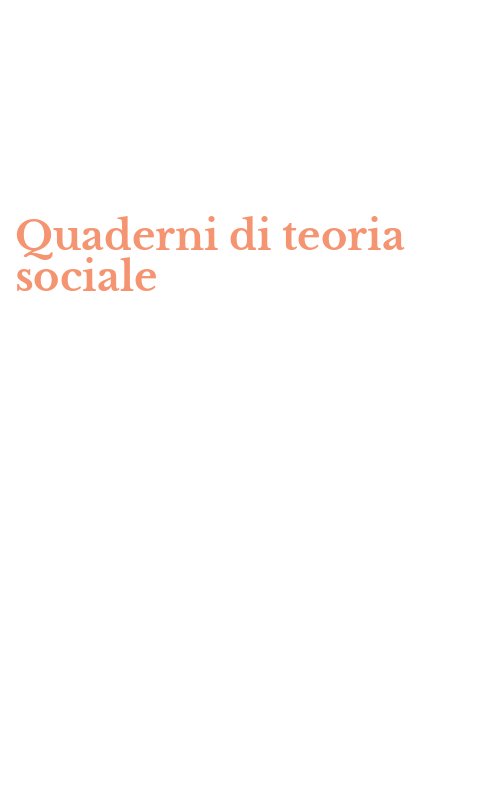 Quaderni di teoria sociale