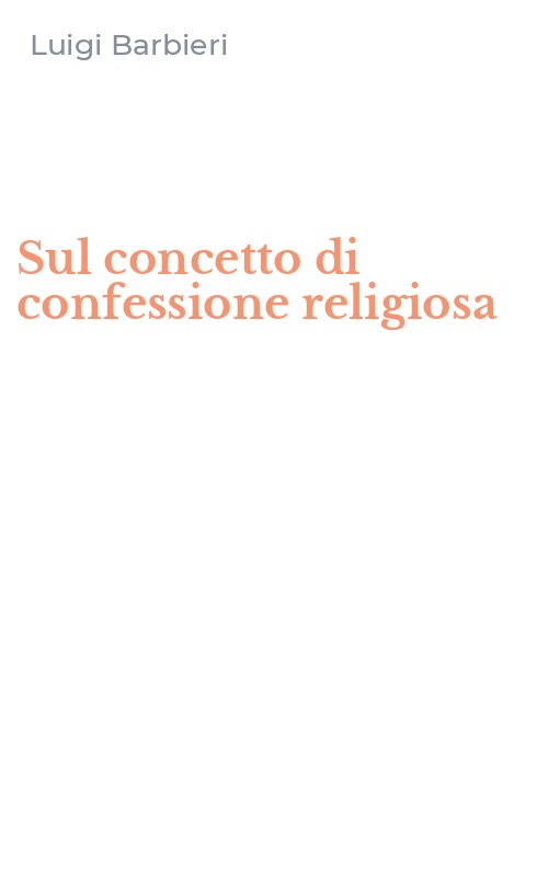 Sul concetto di confessione religiosa