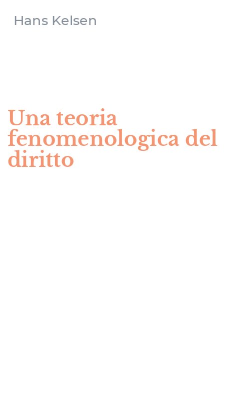 Una teoria fenomenologica del diritto