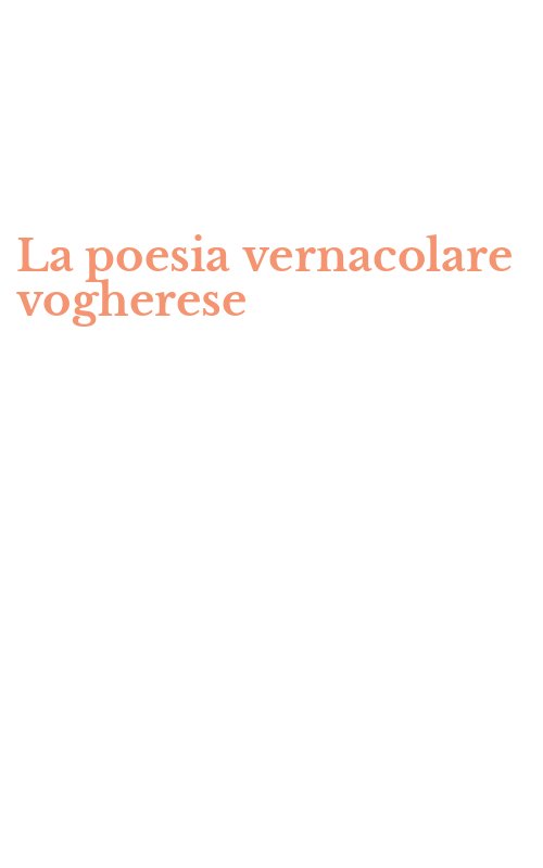 La poesia vernacolare vogherese