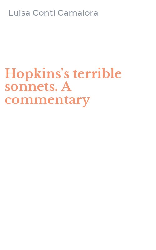 Hopkins's terrible sonnets. A commentary