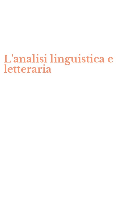 L'analisi linguistica e letteraria